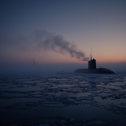 This track captures the eerie essence of a russian naval voyage through icy waters, evoking the mysterious and quiet moments before a storm. The music plays with dark undertones and foreboding melodies, suggesting the looming threats and harsh environment faced by sailors in the arctic circle.