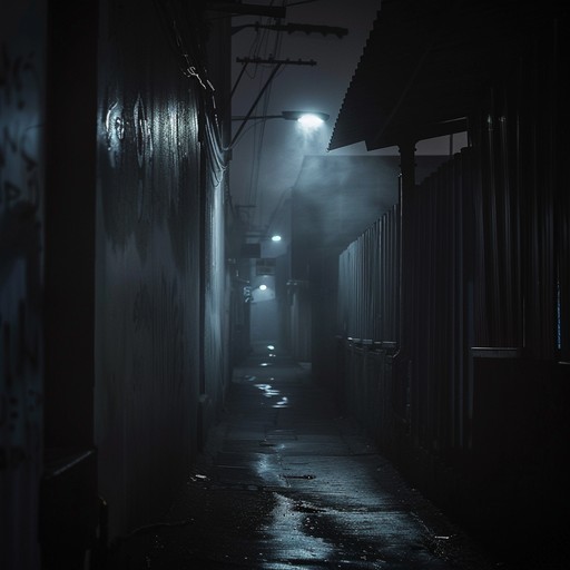 An instrumental rap metal track featuring heavy guitar riffs and pounding drums, creating an intense and dark atmosphere that evokes a sense of looming danger and urban despair. The beats drive the intense narrative forward, perfect for setting a sinister mood.