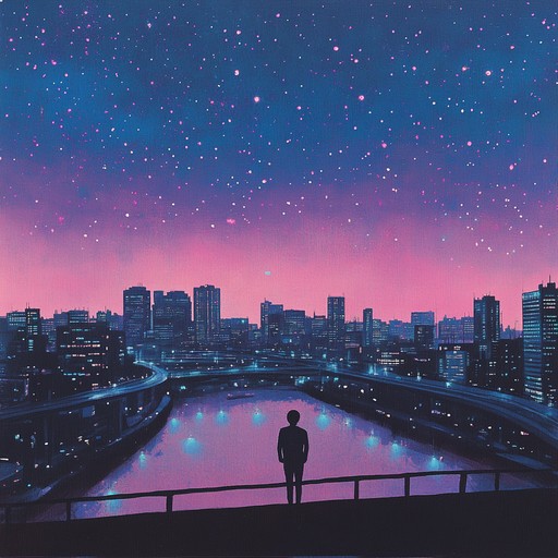 An instrumental synthwave piece that gently guides the listener through serene neon lit urban environments, capturing the peacefulness of a city at rest. Smooth synth sounds and mellow beats create a reflective and soothing musical experience.