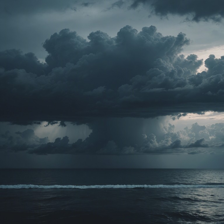 This composition marries smooth, serene melodies with sudden, intense bursts of energy, mimicking the unpredictable nature of a storm lurking within a calm facade. It starts with gentle, subtle tones and escalates to powerful crescendos, reflecting the dual theme of tranquility and turmoil.