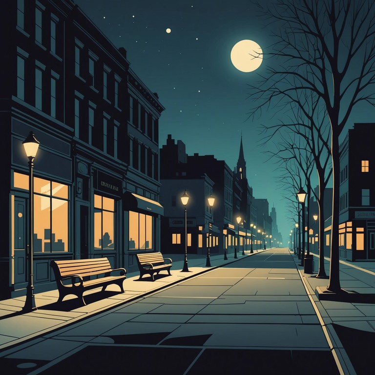 An instrumental piece where gentle strings beautifully blend with the grandeur of broadway, evoking a serene night time stroll down a moonlit, urban avenue. This composition combines soft string melodies with occasional sweeping crescendos reminiscent of classic broadway shows, inviting deep relaxation and a touch of nostalgia.