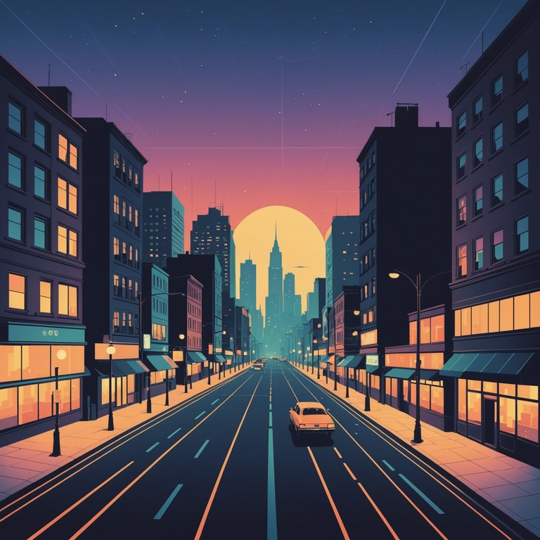 Imagine cruising through a neon lit cityscape where the energetic pulses of funk and jazz meet. The track is a homage to the city's ever beating heart, featuring bold bass lines and an atmosphere of endless possibilities.