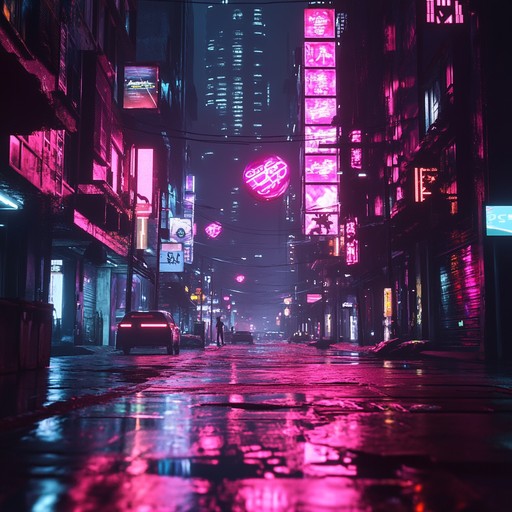 A driving phonk with dark synths and futuristic themes, evoking a neon city at night.