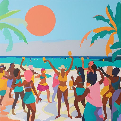 A lively and upbeat composition designed to capture the essence of a tropical island dance party. Incorporating vibrant percussion, catchy melodies, and a pulsating rhythm to get everyone moving. This track interweaves steel drum harmonies with energetic synth lines, evoking images of sun soaked beaches, sparkling blue oceans, and joyous celebration under the warm sun. Perfect for evoking a carefree, festive atmosphere that encourages listeners to forget their worries and dance the day away.