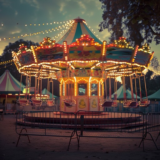 Revive the magic of retro carnivals with sweet accordion melodies, echoing the enchanting tunes of mid century joyous fairs, filled with laughter and historic charm