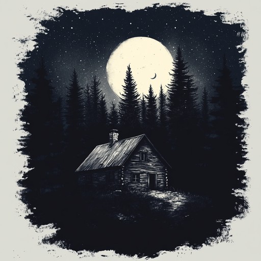 A dark folk composition featuring acoustic guitar interwoven with atmospheric layers, creating an evocative narrative of yearning and remembrance in a spectral, wooded landscape.