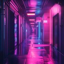 high energy cyberpunk track, vivid and pulsating with rhythms.