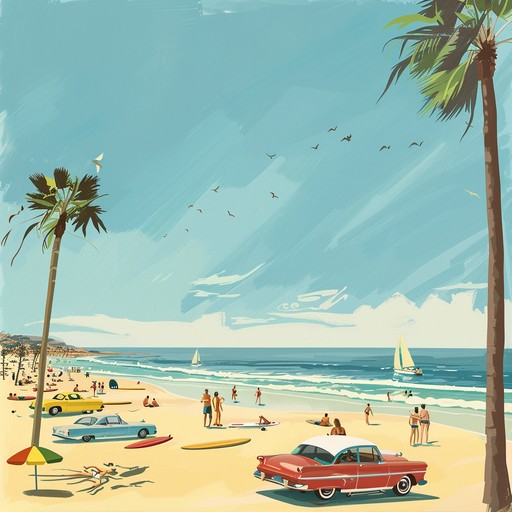 A majestic, feel good instrumental piece that encapsulates the joy of 1950s beach life with lively rhythms, soulful saxophones, and vibrant guitar melodies. Perfect for evoking warm, sunlit memories of days gone by, filled with endless summer adventures.