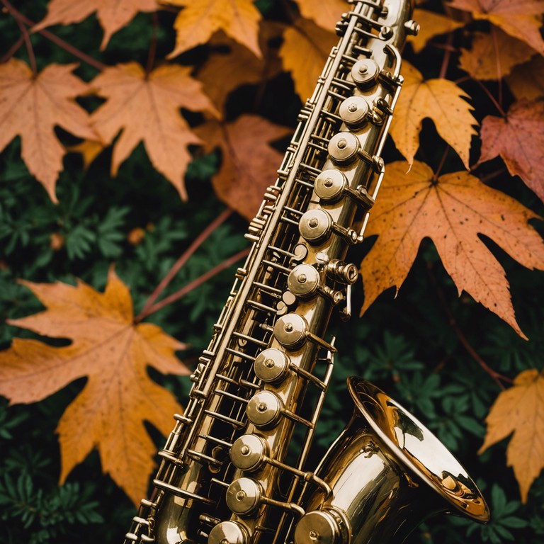 Imagine a soft jazz number playing as you watch leaves gently fall during a serene autumn sunset. The music captures the essence of peace and reflection through a series of soft saxophone solos, making it perfect for relaxation or introspective moments.