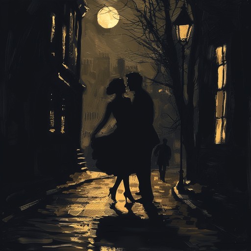 Step into the dimly lit streets where late night intrigue unfolds, carried by sultry tango rhythms. The double bass pulses with danger and seduction, weaving a tapestry of suspense and allure.