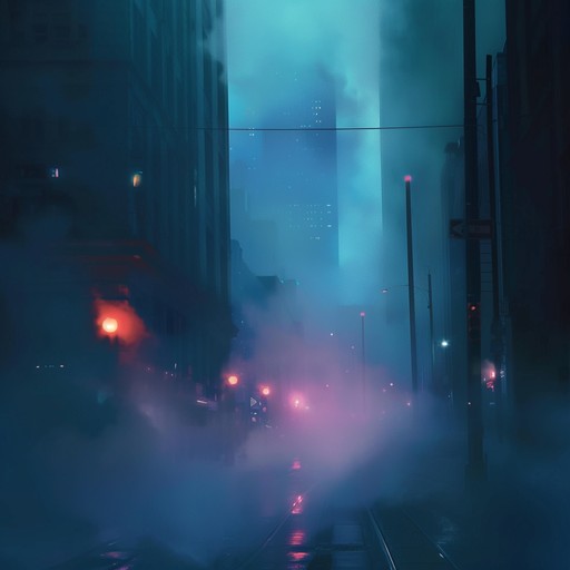 Create an ambient synth soundscape with entrancing hip hop beats that captures the essence of an urban midnight reverie, evoking a dreamy and reflective atmosphere.