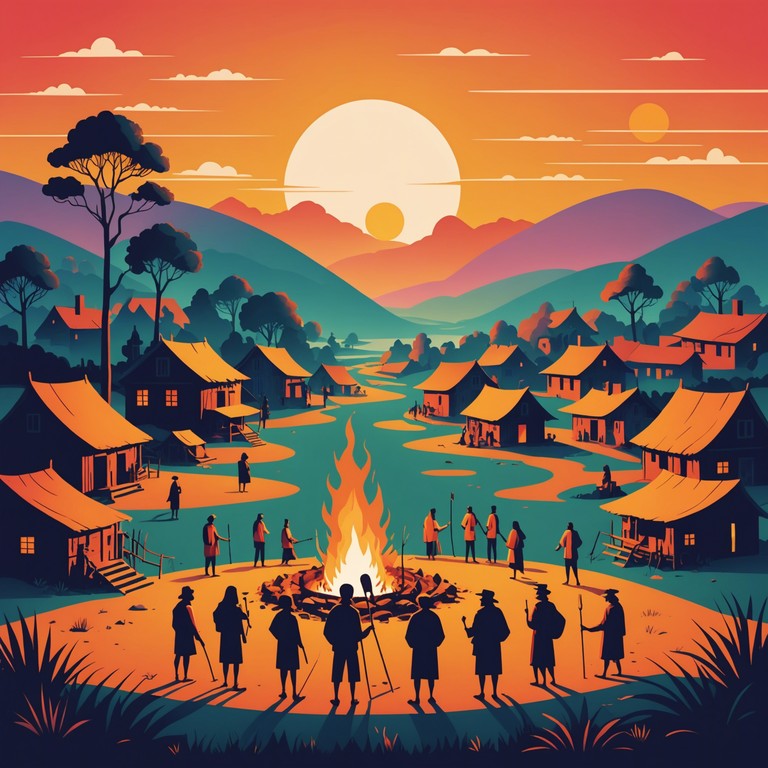 This song features a dynamic fusion of traditional tribal instruments and uplifting, energetic rhythms designed to evoke the spirit of a sunrise over ancient lands. The music combines a strong percussive beat with melodic overtones that create an atmosphere of renewal and hope.