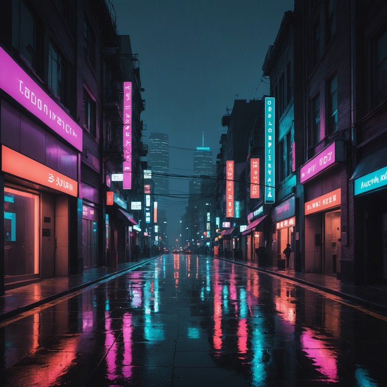 Imagine cruising down an endless neon lit avenue as dusk falls. The scenery blends retro futuristic aesthetics with tranquil urban vibes, all highlighted by the soothing tones of a vintage synthesizer. This track evokes the calmness of a serene drive through a cityscape animated with soft, glowing lights and a gentle rhythm.