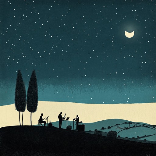 Dive into the night with peaceful jazz tunes that bring calmness. The double bass and soft piano harmonies evoke the serene beauty of a moonlit evening, making it perfect for unwinding and relaxation.