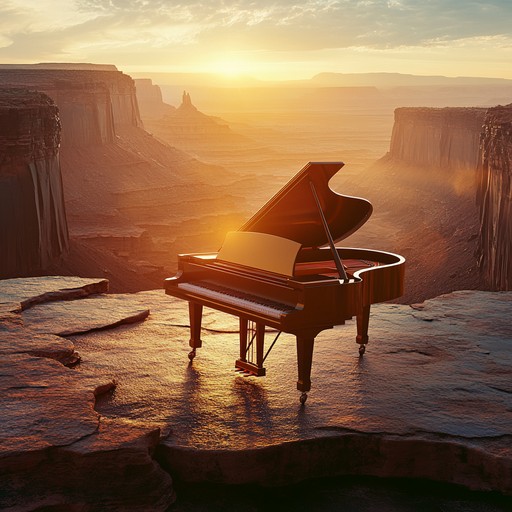 Imagine a majestic, sweeping ballad evoking the grandeur of a canyon at sunset. The melody unfolds with the gentle yet powerful resonance of the grand piano, painting an aural picture of nature’s magnificence. Ethereal reverb enhances each note, creating an otherworldly depth that transports listeners to an expansive, tranquil landscape. Every chord strikes a balance between intimacy and epic scope, ideal for quiet reflection or inspirational moments.