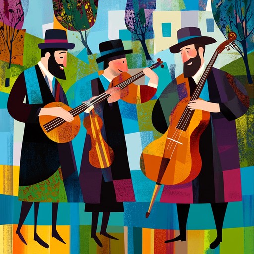 An energetic and happy klezmer music piece that inspires cultural festivities. With clarinet melodies, lively accordion, and dancing violin, this track creates a vibrant atmosphere for joyful gatherings and happy moments celebrated within the jewish tradition.