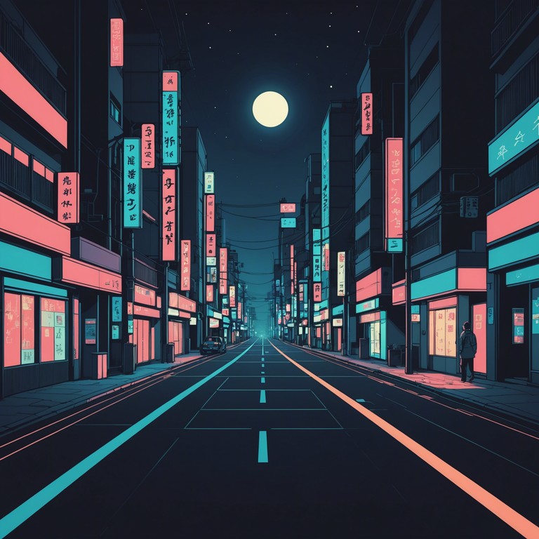 A surreal, haunting journey through the nocturnal streets of tokyo, where subtle melodies blend with the ambiance of the city. The song captures the ethereal and slightly eerie essence of wandering through tokyo after dark. This composition utilizes the emotions and imagery of a mysterious urban environment, brought to life by delicate musical arrangements.