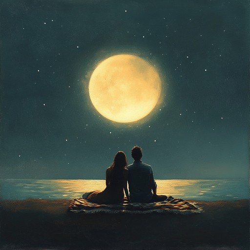 An evocative downtempo instrumental piece featuring subtle rhythms and gentle melodies, moonlit whispered love captures the essence of an intimate, late night conversation. The track gently crescendos and decrescendos, mirroring the ebb and flow of whispered secrets under the moonlight. It's designed to evoke a sense of warmth, connection, and tranquility, perfect for moments of reflection or relaxation. The soft, enveloping sounds create a cozy atmosphere that encourages introspection and emotional connection.