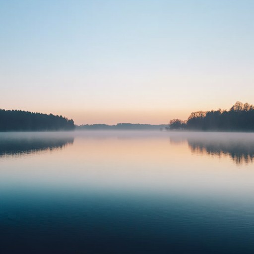 An instrumental piece featuring the soothing sounds of the hang drum, where minimalistic, gentle notes ripple and resonate, evoking the tranquility of a still lake at dawn.