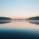 minimalistic hang drum tones ripple across calm, reflective waters.