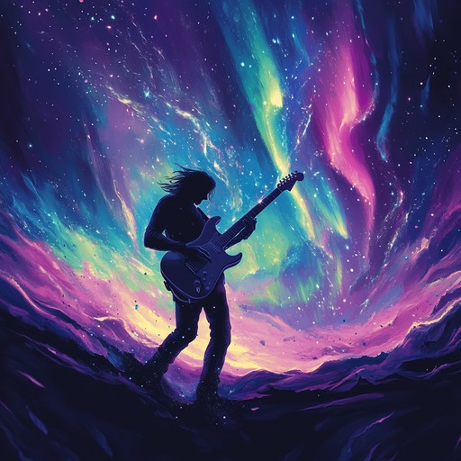 An instrumental metal composition that merges ethereal and celestial melodies with powerful and aggressive riffs, creating a vibrant and energetic sonic landscape. The track weaves together influences from cosmic themes and heavy metal, resulting in a unique blend that is both uplifting and intense.