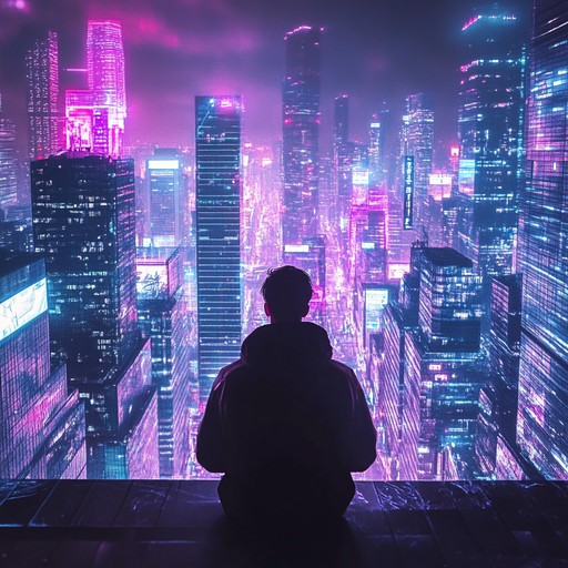 An instrumental synthpop piece that evokes the feeling of strolling through the city at night, bathed in neon lights, blending dreamy synth melodies with gentle beats to create a nostalgic and ethereal atmosphere.