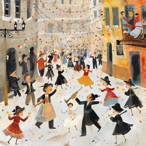 An expressive and dynamic track that brings to life the celebratory essence of jewish klezmer music. This instrumental composition utilizes the clarinet to convey vibrant and euphoric melodies, backed by rhythmic and harmonic layers that build a sense of communal triumph and exuberant festivities. Perfect for festive occasions, films, or cultural celebrations.