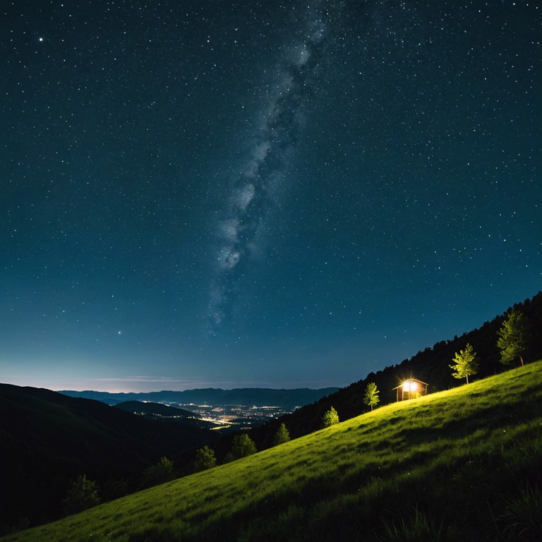 Ideal for reflective evenings, this composition embodies the quiet solitude of night, the clear sky forming a vault above, speckled with stars. As each note resonates, it encourages a deep emotional connection and introspection, perfect for unwinding or meditative moments.