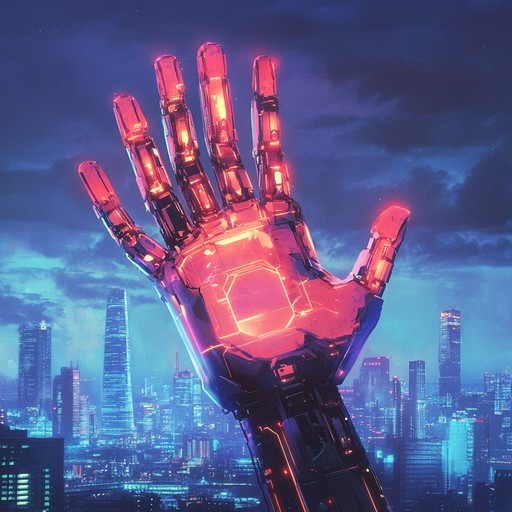 An energizing cyberpunk instrumental capturing the fight against digital oppression with pulsating synths and electrifying beats, inspiring listeners to stand up against authoritarian control.