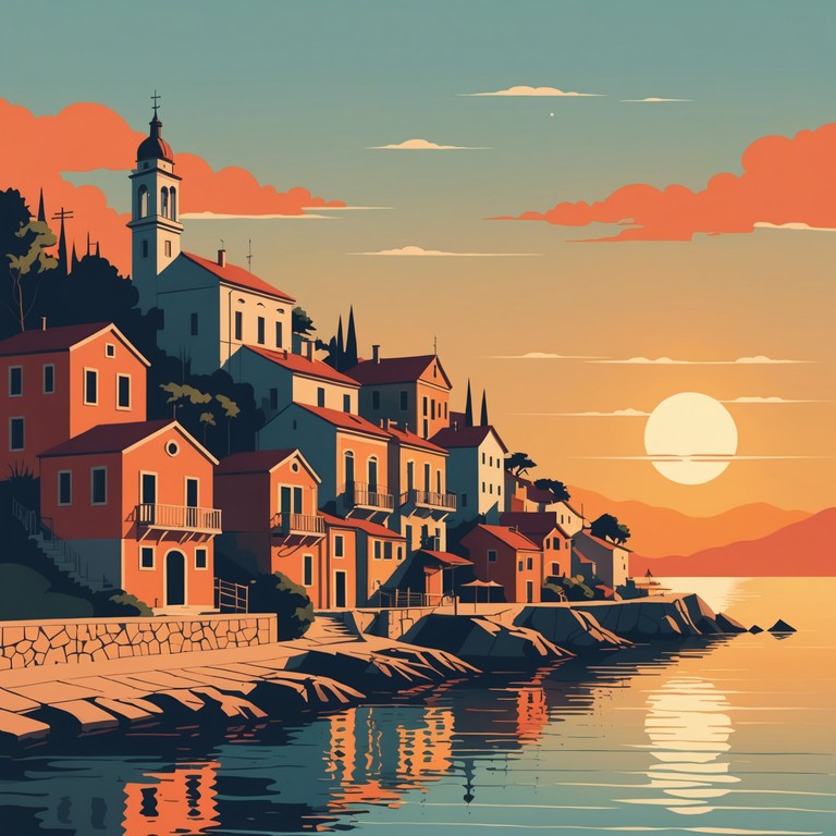 Envision a tranquil auditory escape that blends traditional balkan musical elements with the calm of a sunset beach setting. This piece is meticulously designed to transport listeners to a place of profound relaxation and cultural richness.