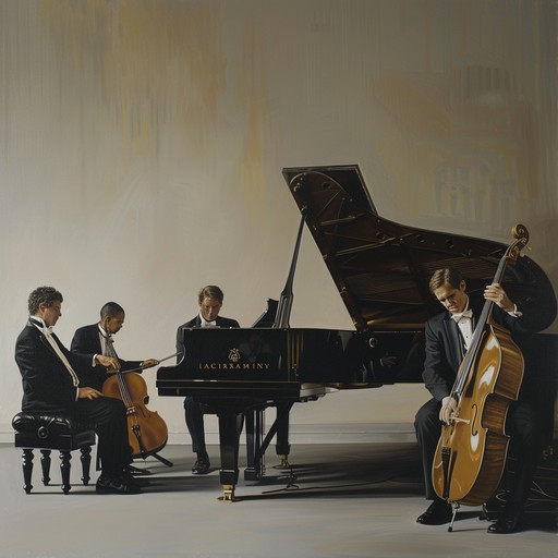 A sophisticated composition where baroque influences meet the improvisational charm of jazz. The piece features intricate harpsichord melodies weaving through the smooth, expressive tones of a jazz ensemble. Dynamic shifts in tempo and mood create a rich, evocative soundscape, offering a tasteful blend of historical and modern musical styles.