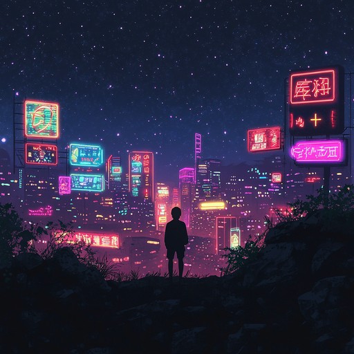 A soothing instrumental piece featuring lush synthesizer melodies and gentle rhythms, invoking peaceful reflections under the glow of city neon.