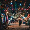 ethereal rhythms immersing in vibrant night festivity atmosphere