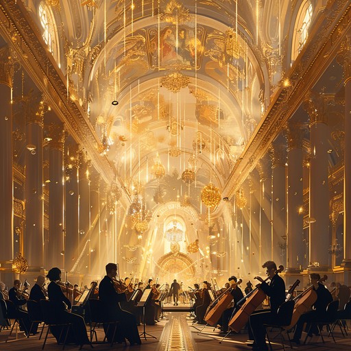 An awe inspiring orchestral piece that captures the essence of jubilation and grandeur with majestic strings, powerful brass, and percussion crescendos, perfect for moments of festivity and achievement