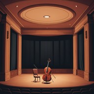 haunting solitary cello vibrates in the quiet