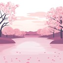 gentle j pop tune reflecting calmness of blooming sakura trees.