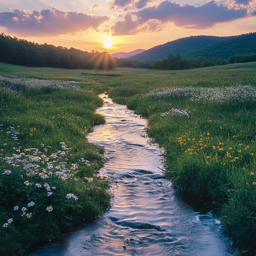 An instrumental bluegrass melody that reflects the quiet harmony of nature in the appalachian mountains, featuring gentle strumming and heartfelt tunes.