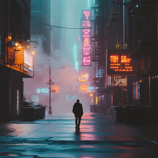 An instrumental synthpop track that blends haunting melodies with atmospheric synthetic textures, evoking the sense of wandering through a deserted futuristic city where memories linger in the neon lit haze