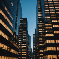 dramatic synth waves over a dark cityscape