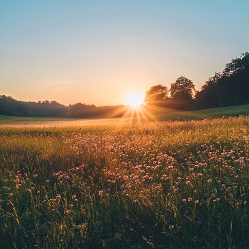 This composition captures the beauty of a tranquil morning glow, featuring a gentle piano melody blended with sweeping orchestral elements. It fosters an atmosphere of calm and serenity, perfect for meditation, contemplative scenes in film, or tranquil background ambiance. The dynamic is consistently soft, enhancing the peaceful, reflective moods and the natural connection to the surrounding environment.