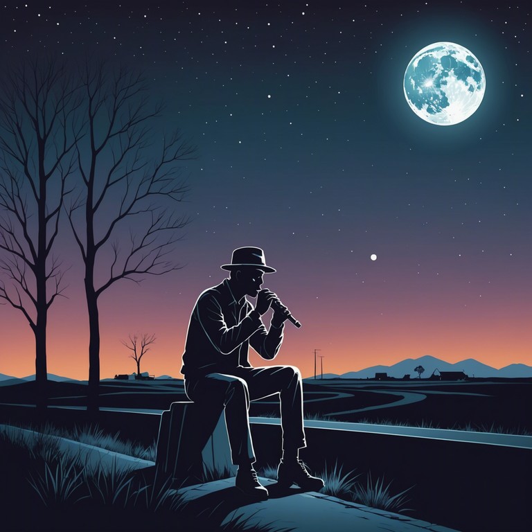 Experience the haunting beauty of solitude as each harmonica note tells a story of alone time, creating a soundscape that captures the bittersweet nuances of solitary reflection under the moonlit sky.