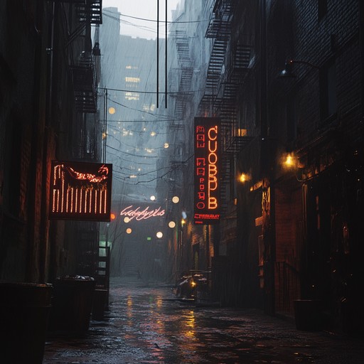 Imagine a dimly lit alley where shadows play tricks and the air is thick with tension. This instrumental piece features the dark and brooding undercurrent of jazz with the upbeat rhythmic structure of swing, creating a complex and unsettling atmosphere. It carries an urban edge, filled with dramatic pauses and eerie notes, making you feel like you're being chased through a noir film setting.