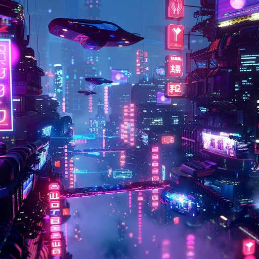 Immerse yourself in a vibrant synthwave journey through a neon lit cityscape. This instrumental track features pulsating synthesizers, driving beats, and retro futuristic melodies. Perfect for evoking the atmosphere of a nostalgic yet futuristic urban adventure. Let the dynamic cadence and vibrant tones transport you to a skyline bathed in the glow of digital dreams.