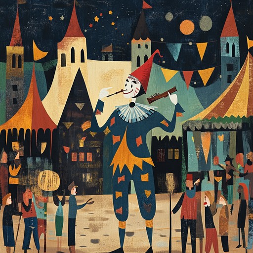 This track intertwines skillful flute play with lighthearted melodies and sudden comedic bursts, creating a playful dialogue through music. Parts of the song use the flute’s range from deep, warm tones to sharp, comedic stabs to guide the listener through an amusing, story telling experience, akin to following a jester through a medieval fair.