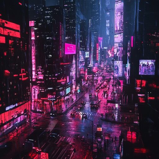 An exhilaratingly intense synthwave journey through a bustling, neon lit metropolis filled with high stakes drama, vibrant synths, and pulsating beats. Perfect for evoking a thrilling sense of adventure and urgency.