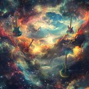 a trippy instrumental metal piece exploring cosmic and surreal themes.