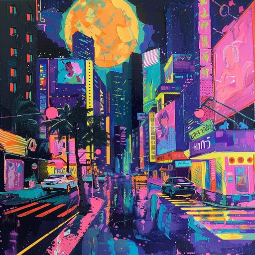 Embark on a mesmerizing voyage through a neon-lit cityscape, where pulsating beats and shimmering synths intertwine, creating an immersive and nostalgic atmosphere reminiscent of the 80s. This instrumental synthwave composition evokes a sense of wonder and nostalgia as it takes listeners on a captivating journey through a vibrant, retro-futuristic world