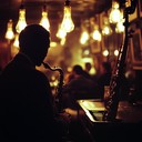 smooth jazz plays in smoky bar