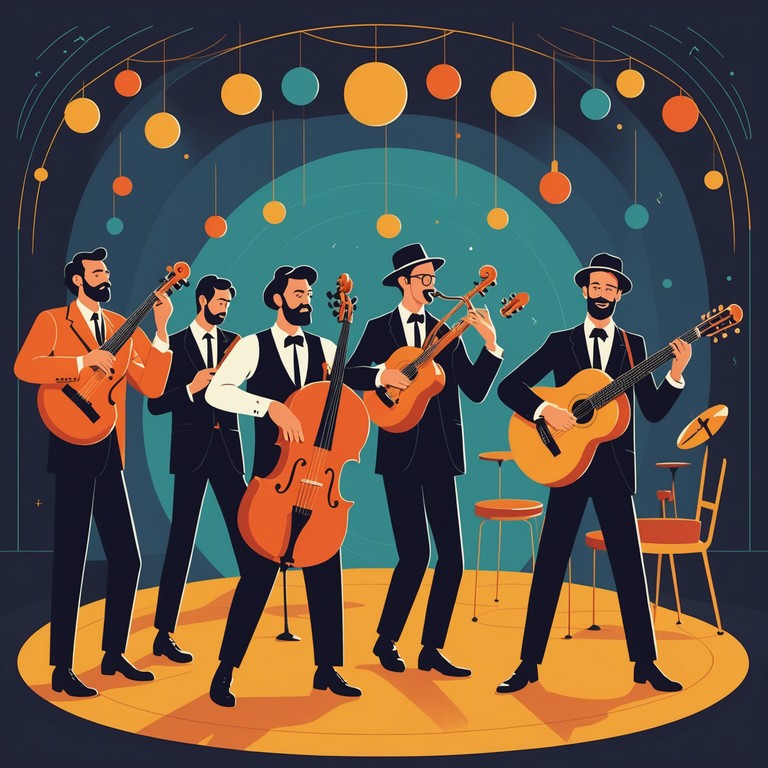 A vibrant and fast paced klezmer track designed to fill listeners with a sense of accomplishment and happiness, ideal for occasions that call for a boisterous celebration.