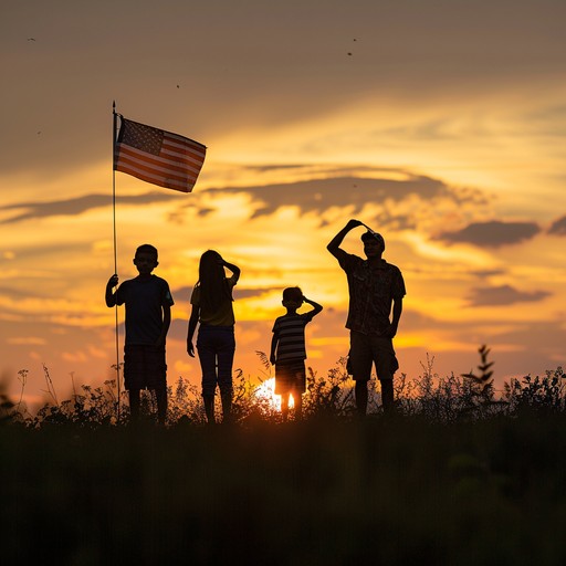 A stirring instrumental composition that nostalgically celebrates a nation's historical achievements and contributions, using grand trumpet melodies and orchestral arrangements to create a sense of pride and unity.